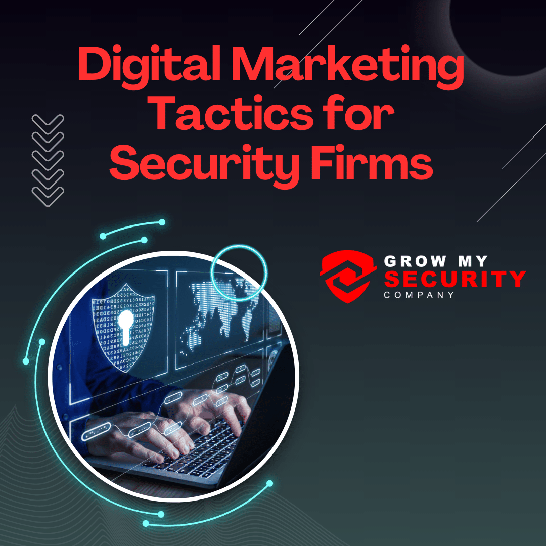 Diagram illustrating digital marketing tactics for security firms.