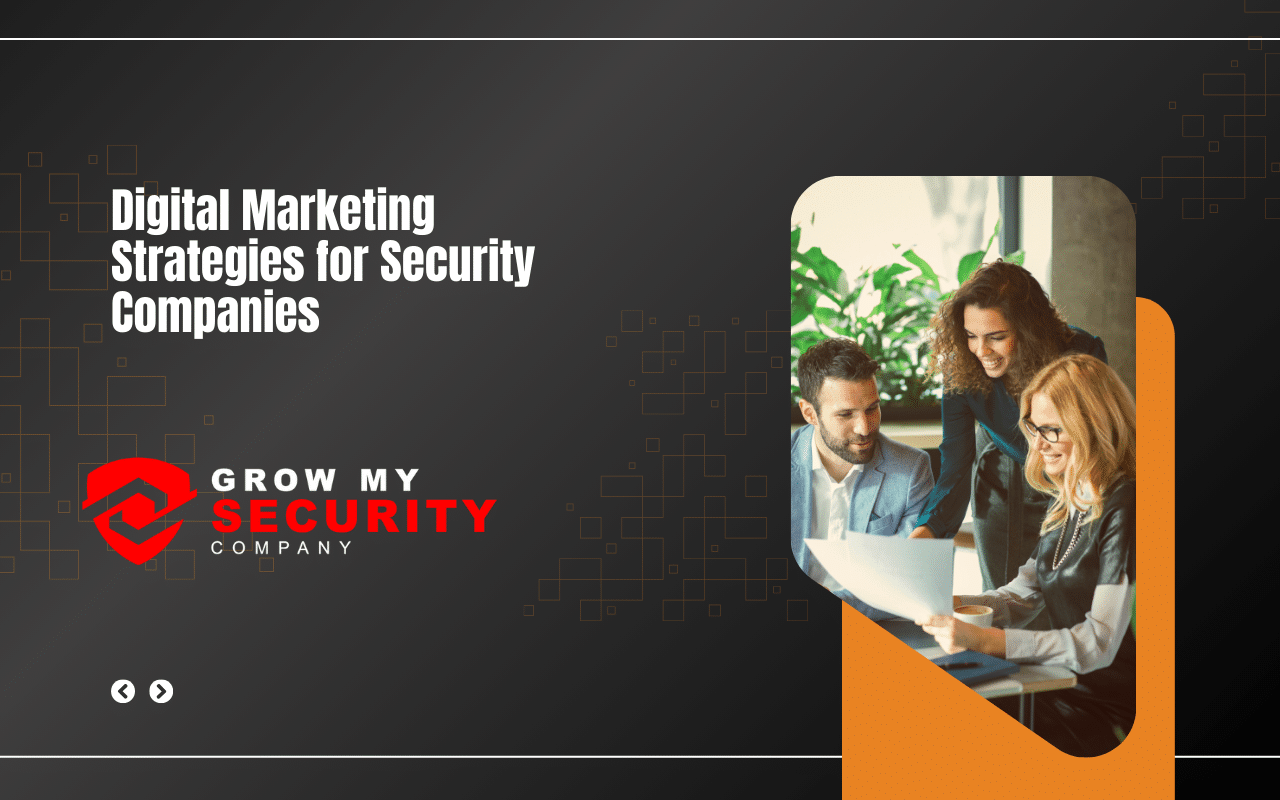 Digital Marketing Strategies for Security Companies - Illustration of online marketing strategies for security services.