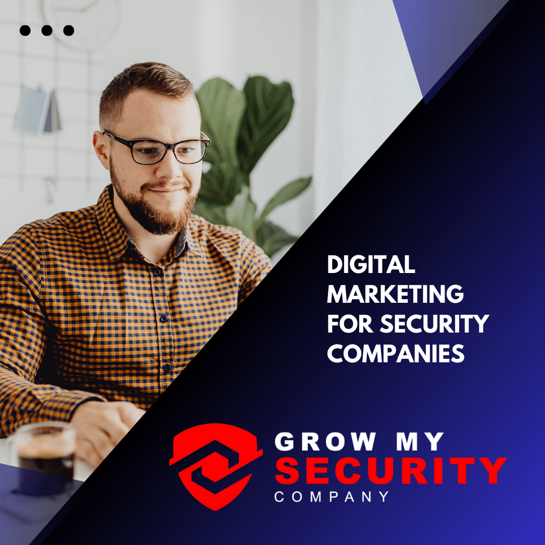 Security Company Marketing Strategies" - Illustration depicting diverse marketing tactics for security firms in the US by Grow My Security Company.